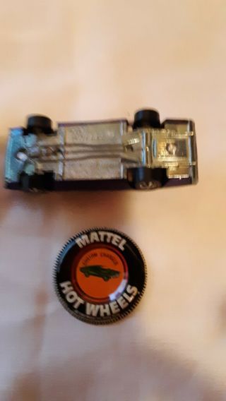 Vintage Mattel hot wheels redline 1968 custom dodge Charger with metal button.  P 7