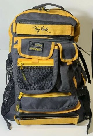 Tony Hawk Skateboard Backpack - Yellow - Tony Hawk Autograph,  Other Xgame Autographs