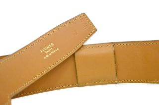 Authentic HERMES Kelly Belt Ostrich Leather Gold Hardware Vintage Size 70 8