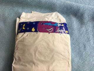 Vintage Plastic Luvs Size 6 Xl Barney Diaper (quantity 3 Diapers)