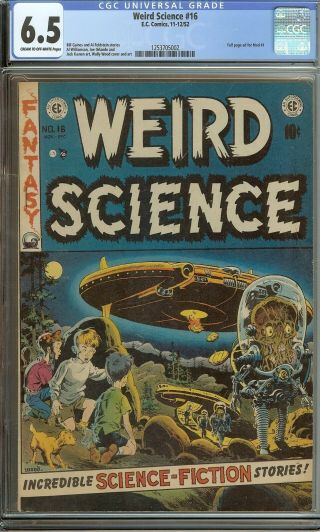 Weird Science 16 Cgc 6.  5 Vintage Ec Comic Ad For Mad 1 Ufo & Aliens Cover