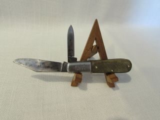 Vintage Ulster USA 100T Old Timer Barlow Pocket Knife C.  1940 - 60 ' s Giveaway 4