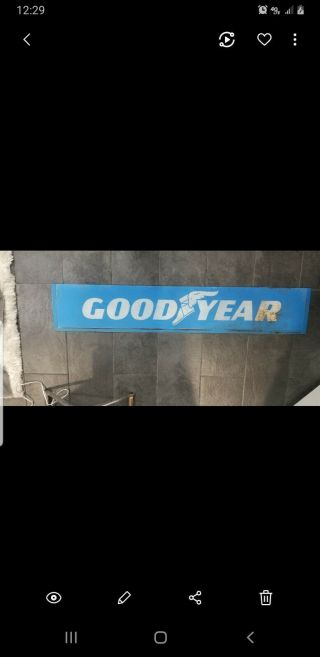 VINTAGE GOODYEAR TIRES PORCELAIN SIGN DOUBLE SIDED SIGN 1960S 66inches long 5
