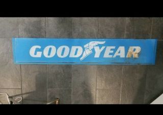 VINTAGE GOODYEAR TIRES PORCELAIN SIGN DOUBLE SIDED SIGN 1960S 66inches long 6