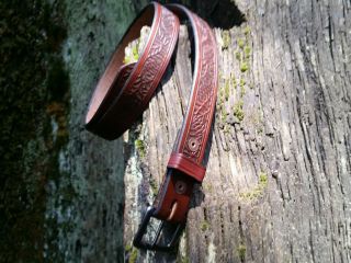 Handcrafted Vintage Sequoia Cone National Parks Bridle Leather Belts One Of A Ki