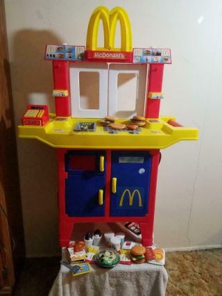 Mcdonalds Drive Thru Kitchen Playset Vintage Play Food Sounds