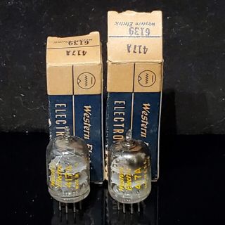 2 Vintage Western Electric 417a Vacuum Tubes 5839 And 6139 With Boxes