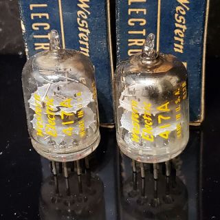2 Vintage Western Electric 417A Vacuum Tubes 5839 And 6139 With Boxes 2