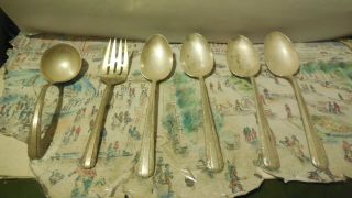 Towle 1934 Candlelight 6 Piece Sterling Silver Flatwere 4 Large Spoons,  Read