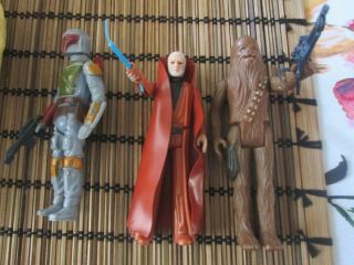 Vintage Star Wars Figures Boba Fett Obi Wan 2 - 1b Chewbacca Jedi Luke Wampa