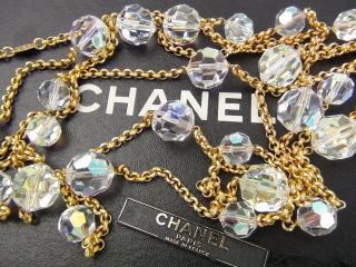 Gorgeous Authentic Chanel 77 Inch Rare Crystal Sautoir Extra Long Necklace