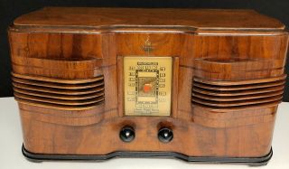 Emerson Ec - 376 Twin Speaker W/ Ingraham Cabinet (1940) Vintage Vacuum Tube Radio