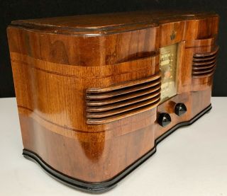 Emerson EC - 376 Twin Speaker w/ Ingraham Cabinet (1940) vintage vacuum tube radio 3