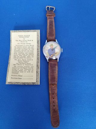 Rare 1951 Haven Dick Tracy " Moving Gun " Character Watch Dial And Hands