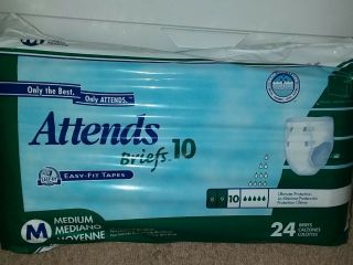 Vintage Attends 10 Briefs Diapers - 24pk - Medium Adult Diapers