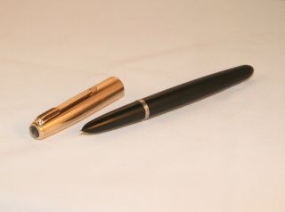 Vintage Parker 51 Custom Fountain Pen - Forest Green - Gold Filled Cap - C1955