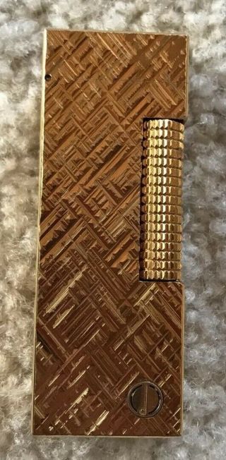 Dunhill Swiss Made Gold Plate Lighter Rollgas Vintage Look
