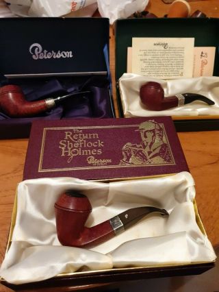 Vintage Peterson Sherlock Holmes Silver Mounted Pipes 6