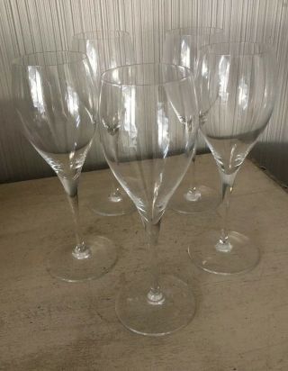 Vintage Antique Baccarat Crystal St Remy Set Of 5 Water Goblet Wine Glasses 9” B
