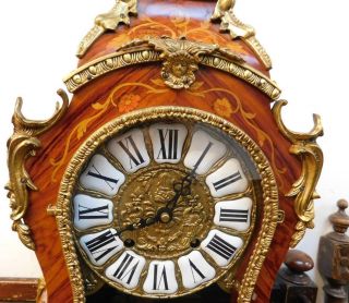 large boulle styled bracket clock striking on 2 bells 6