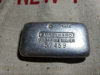 Vintage Engelhard 5 T.  Oz Silver Ingot