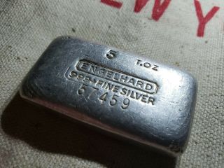 Vintage Engelhard 5 T.  oz Silver Ingot 3