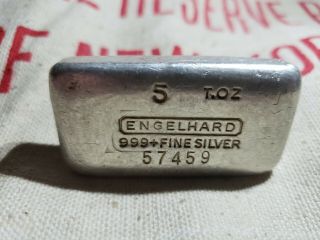 Vintage Engelhard 5 T.  oz Silver Ingot 4