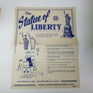 Marx Toys Vintage Statue of Liberty Model Puzzle Made in USA Louis Marx NYC Rare 3