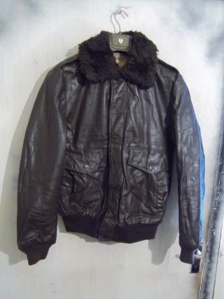 Vintage 60s Excelled Leather A2 Flying Motorcycle Jacket Size 40 Brill Patina