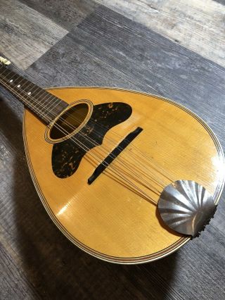 Vintage Jupiter Mandolin Bowl Back From 1910s With M&W Leather Case.  Very Rare 2