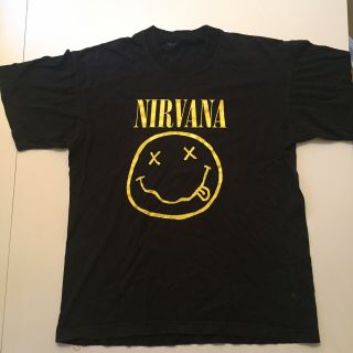 Nirvana Vintage Authentic 1992 Smiley Face Shirt Kurt Cobain