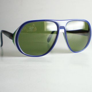 Vintage Ray Ban B&l Usa Blazer Sunglasses Aviator Green Rb3 58mm Blue 80s Ski