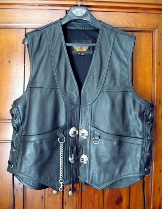 Vintage Harley - Davidson Leather Waistcoat - Never Worn