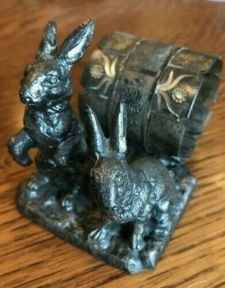 Antique Victorian Pairpoint 68 Figural Silver Plate Rabbit Easter Napkin Ring