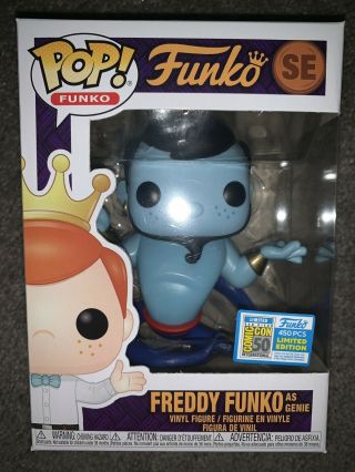 Funko Fundays 2019 Sdcc Exclusive Pop Disney Freddy Funko As Genie Rare Aladdin