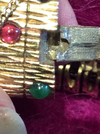Vintage Ciner Magnificent Faux Multi Colored Cabochons Bracelet Signed @LOOK@ 7