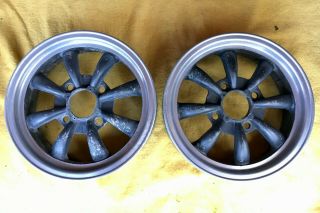 Two Vintage Empi 2 Piece 8 Spoke Wheels 5.  5x15 4x130 Vw Volkswagen Porsche 914