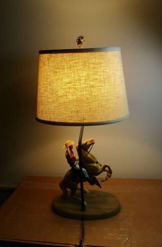 Vintage,  Rare Hartland Roy Rogers And Trigger Lamp