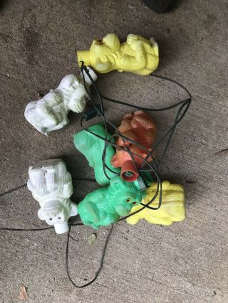 Vintage Retro Noma? Monkey Party Lites String 7 Camping Patio Blow Mold Lights