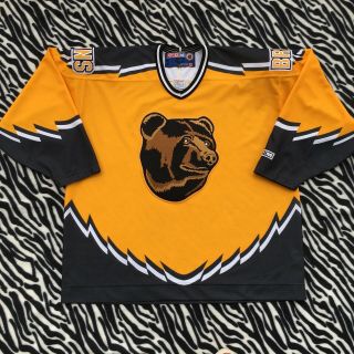 Vintage Men’s Nhl Boston Bruins Big Bear Logo Hockey Jersey Ccm Size Xxl
