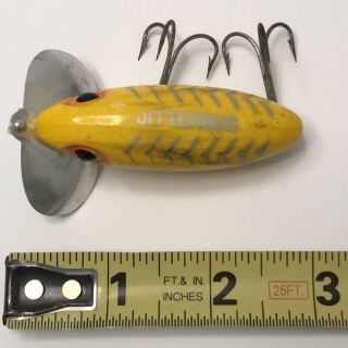 5 Vintage Fred Arbogast Lures 2 Jitterbug 2 Flock Jitterbug 1 Hula Popper GUC 3