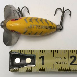 5 Vintage Fred Arbogast Lures 2 Jitterbug 2 Flock Jitterbug 1 Hula Popper GUC 4