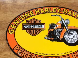 Vintage Harley - Davidson Motorcycle Porcelain Sign (Dated 1963) 2
