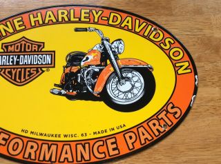 Vintage Harley - Davidson Motorcycle Porcelain Sign (Dated 1963) 3