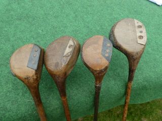 4 vintage hickory woods in need of restoration old golf antique memorabilia 2