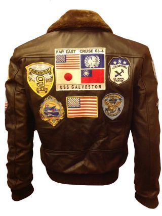 Top Gun Tom Cruise Stylish Bomber Leather Jacket A2 Flight Aviator Fur Jacket