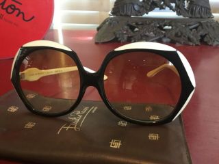 Vintage Emilio Pucci Oversized Sunglasses Black And White Fab