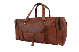 Vintage Leather Duffle Bag Travel Bag Weekend Travel Aircabin Luggage Handbg