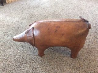 Leather Pig Ottoman Footstool by Dimitri Omersa for Abercrombie & Fitch c.  1960s 2
