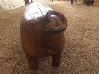 Leather Pig Ottoman Footstool by Dimitri Omersa for Abercrombie & Fitch c.  1960s 4